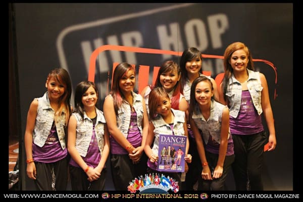 Street dance crew performing at the Hip Hop International World Championship in Las Vegas
