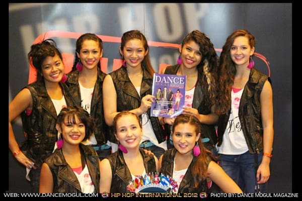 Dancers on stage at the Hip Hop International World Hip Hop Dance Championship
